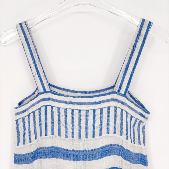 WARM Biscay Blue & White Striped Midi Dress 0 - Picture 8 of 12